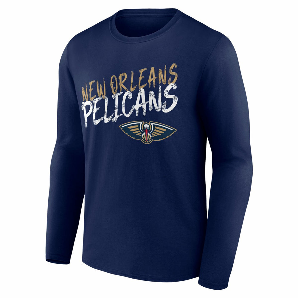 New Orleans Pelicans Hustle Custom Long Sleeve T-Shirt Navy - NBA