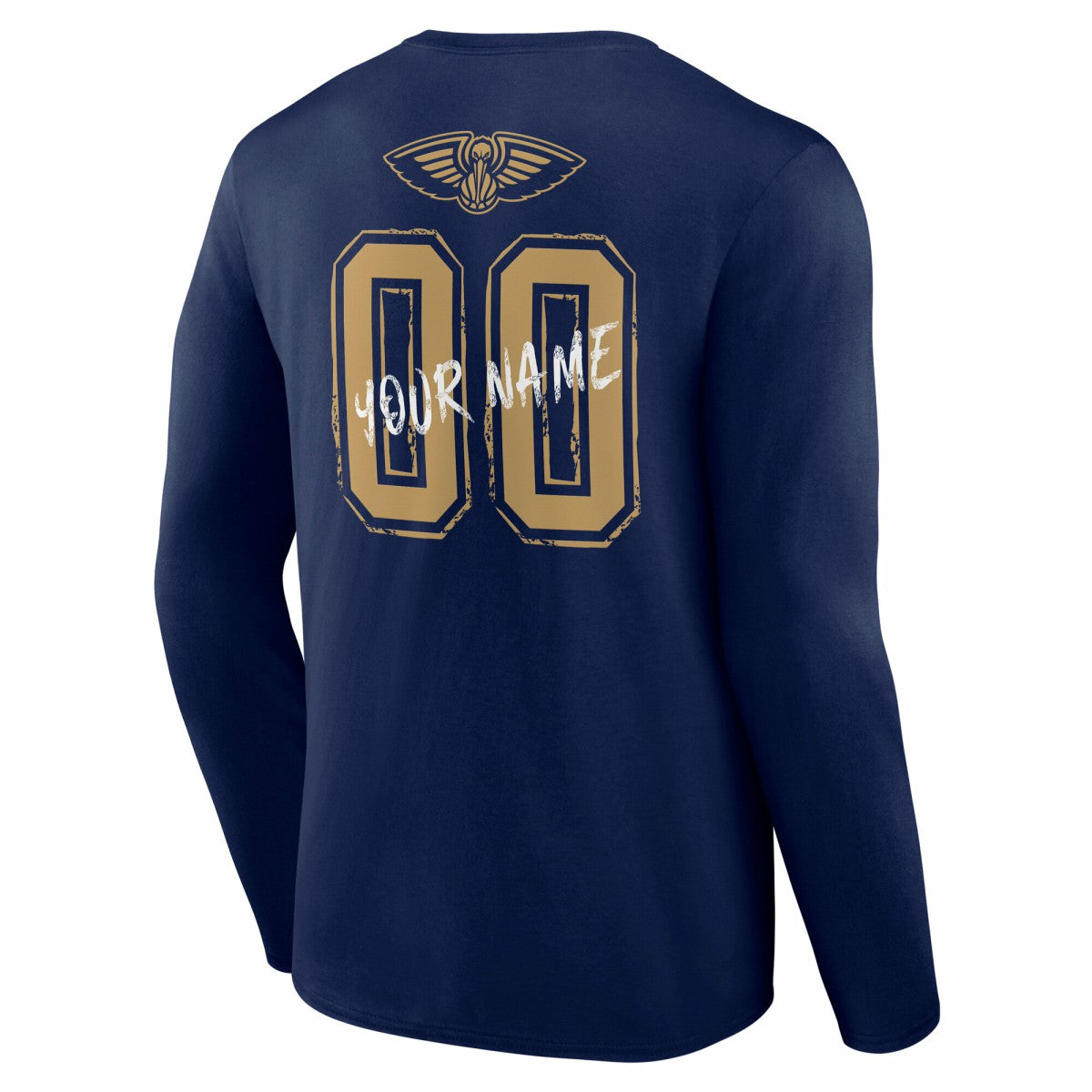 New Orleans Pelicans Hustle Custom Long Sleeve T-Shirt Navy - NBA