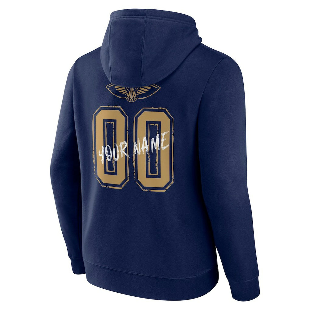 New Orleans Pelicans Hustle Custom Pullover Hoodie Navy - NBA