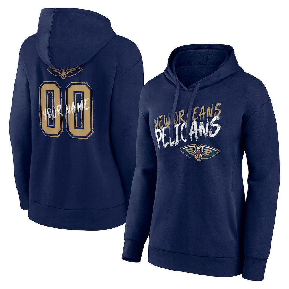 New Orleans Pelicans Women's Hustle Custom Pullover Hoodie Navy - NBA