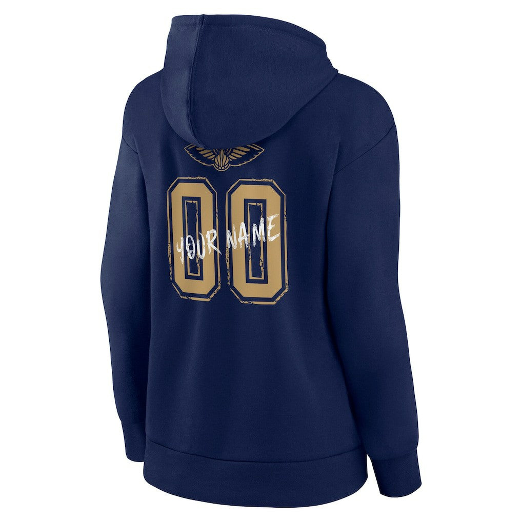 New Orleans Pelicans Women's Hustle Custom Pullover Hoodie Navy - NBA