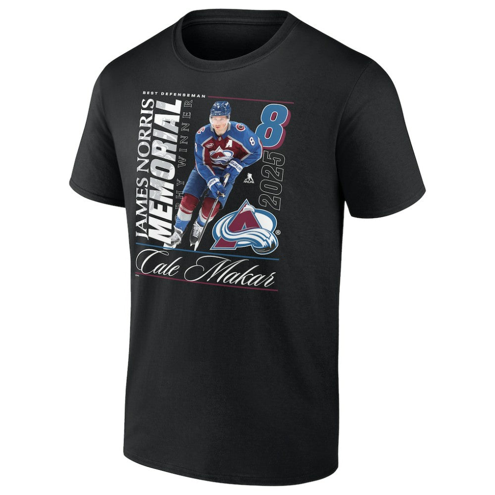 Cale Makar Colorado Avalanche 2025 Norris Trophy Winner T-Shirt - Black - NHL