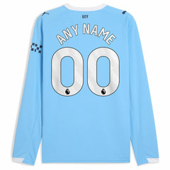 Manchester City 2025/26 Home Replica Long Sleeve Custom Jersey Sky Blue | Puma Online
