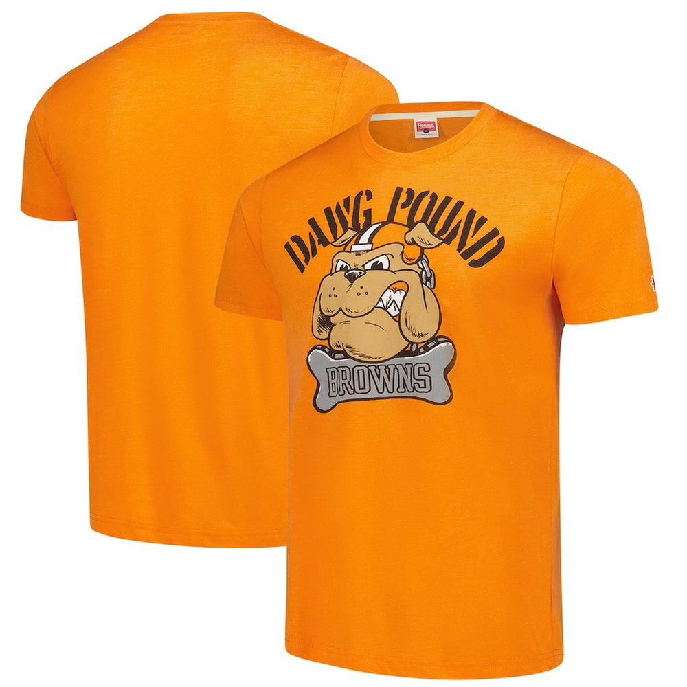 Cleveland Browns Homage Unisex Tri-Blend Dawg Pound XL Bone Collar T-Shirt Orange | NFL