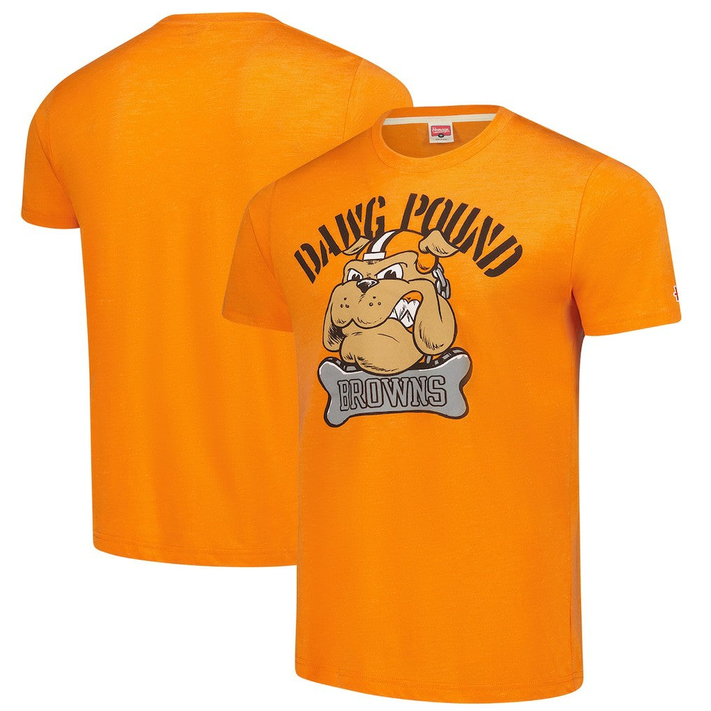 Cleveland Browns Homage Unisex Tri-Blend Dawg Pound XL Bone Collar T-Shirt Orange | NFL