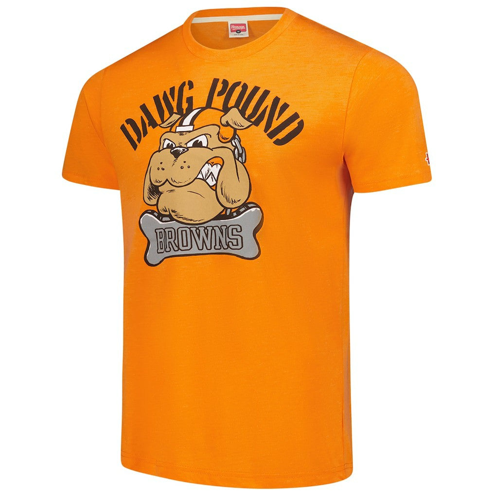 Cleveland Browns Homage Unisex Tri-Blend Dawg Pound XL Bone Collar T-Shirt Orange | NFL