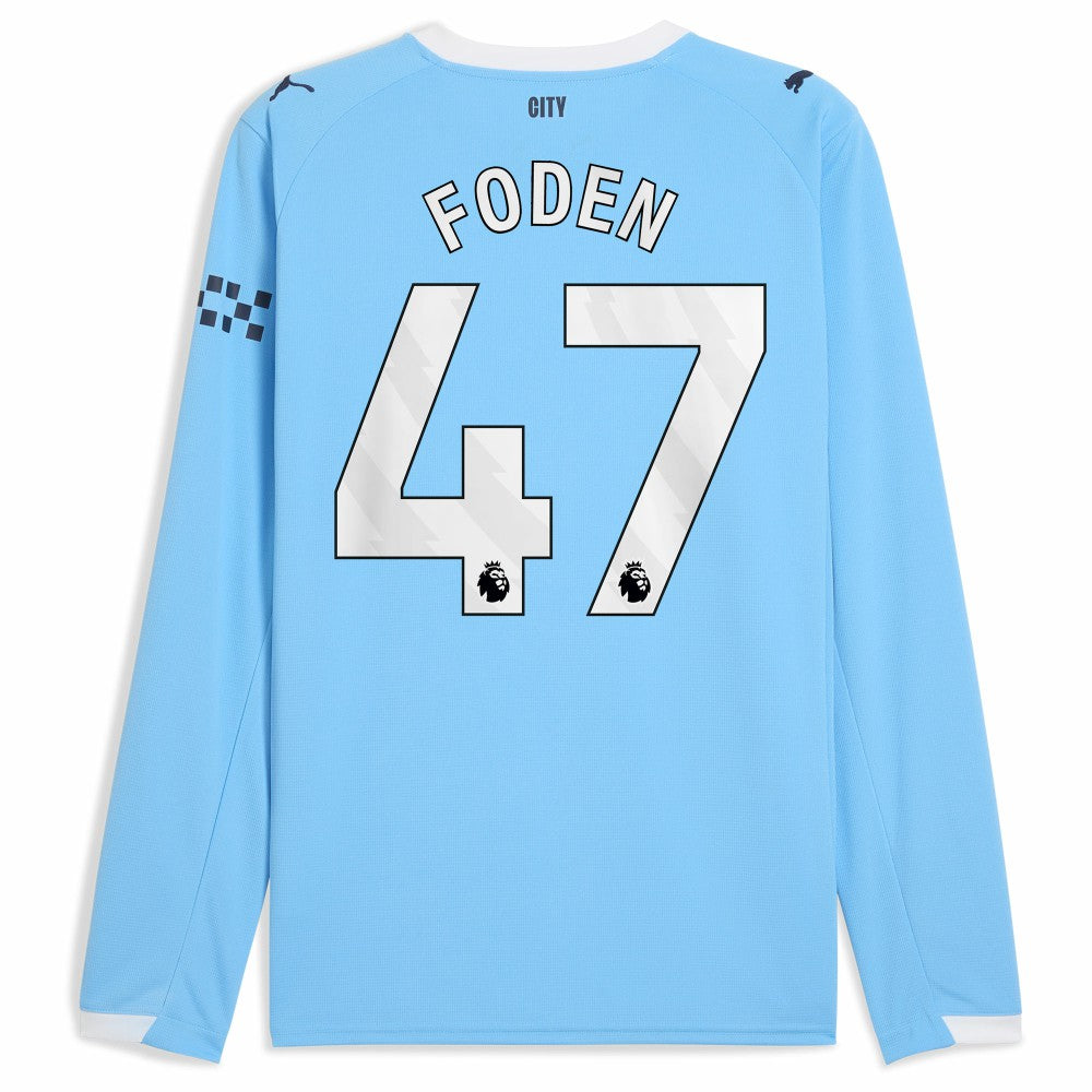 Phil Foden Manchester City 2025/26 Home Replica Long Sleeve Player Jersey Sky Blue | Puma Sale