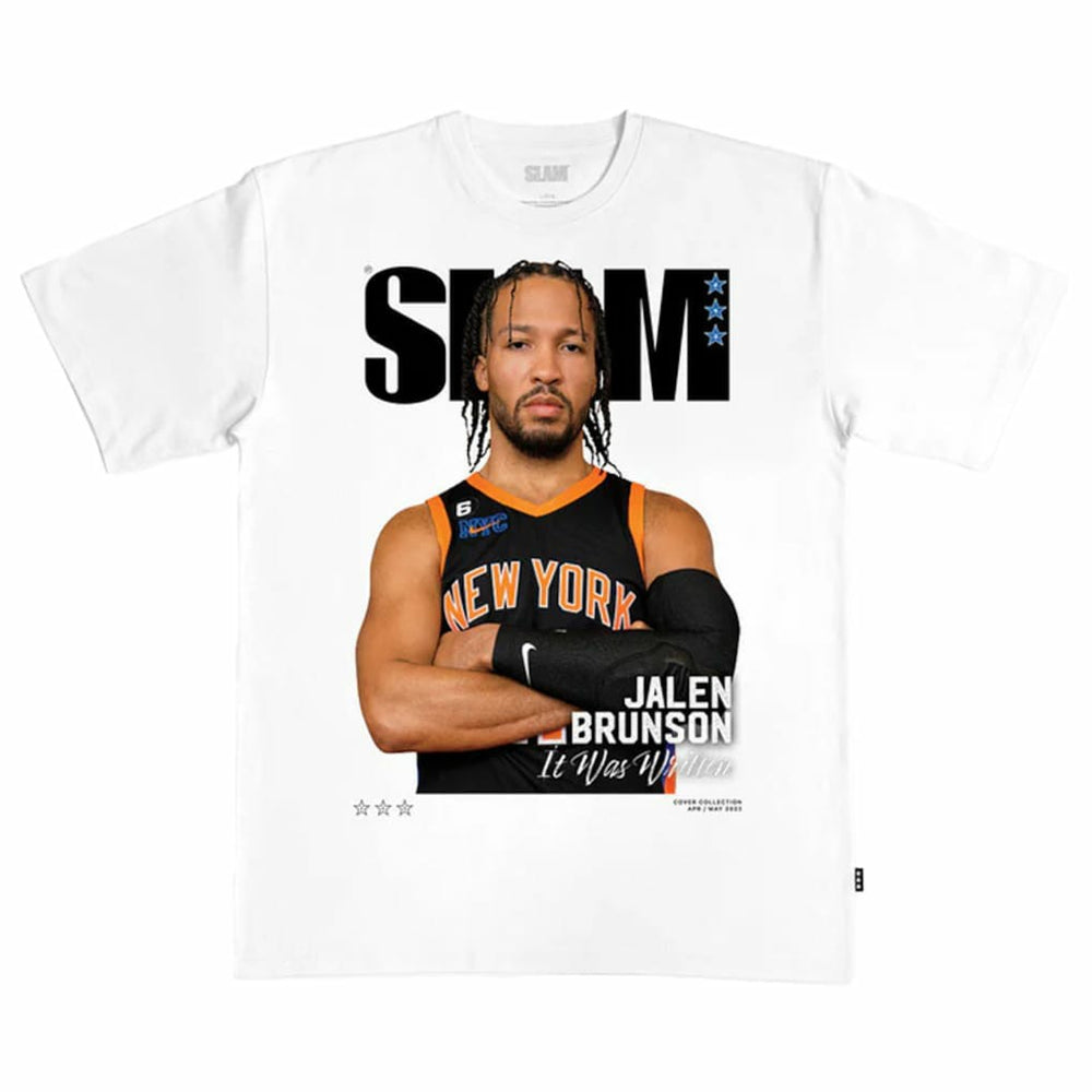 Jalen Brunson New York Knicks SLAM Cover T-Shirt White - NBA