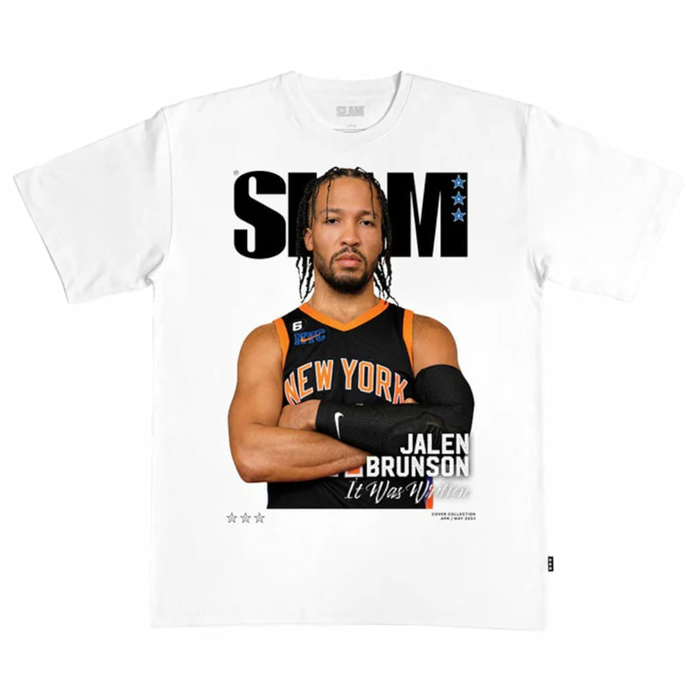 Jalen Brunson New York Knicks SLAM Cover T-Shirt White - NBA