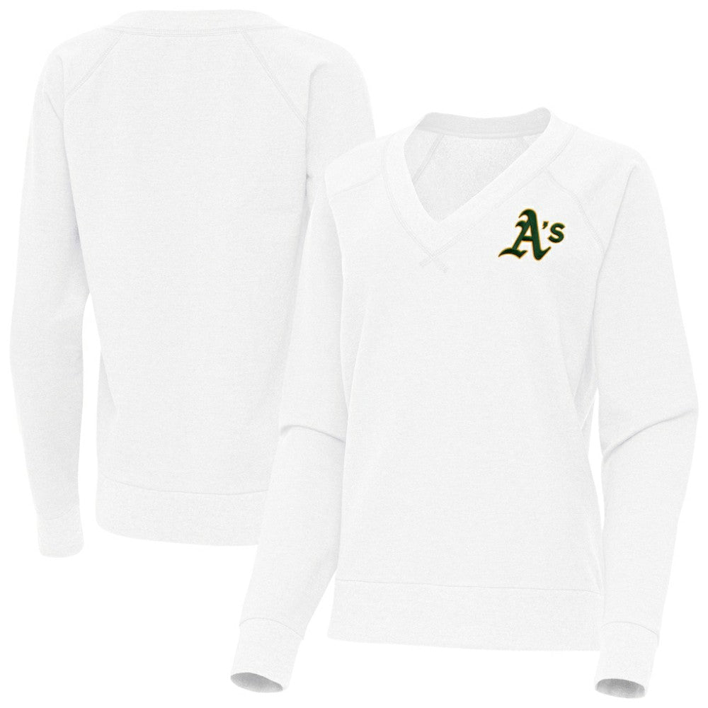 Athletics Antigua Women's Varsity Tri-Blend V-Neck Long Sleeve T-Shirt - MLB