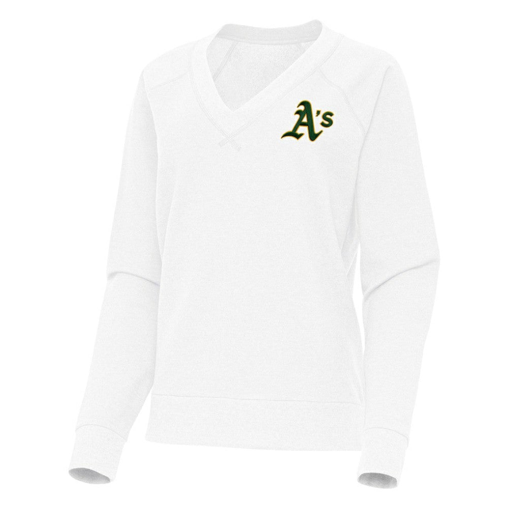 Athletics Antigua Women's Varsity Tri-Blend V-Neck Long Sleeve T-Shirt - MLB