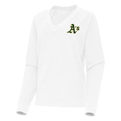 Athletics Antigua Women's Varsity Tri-Blend V-Neck Long Sleeve T-Shirt - MLB