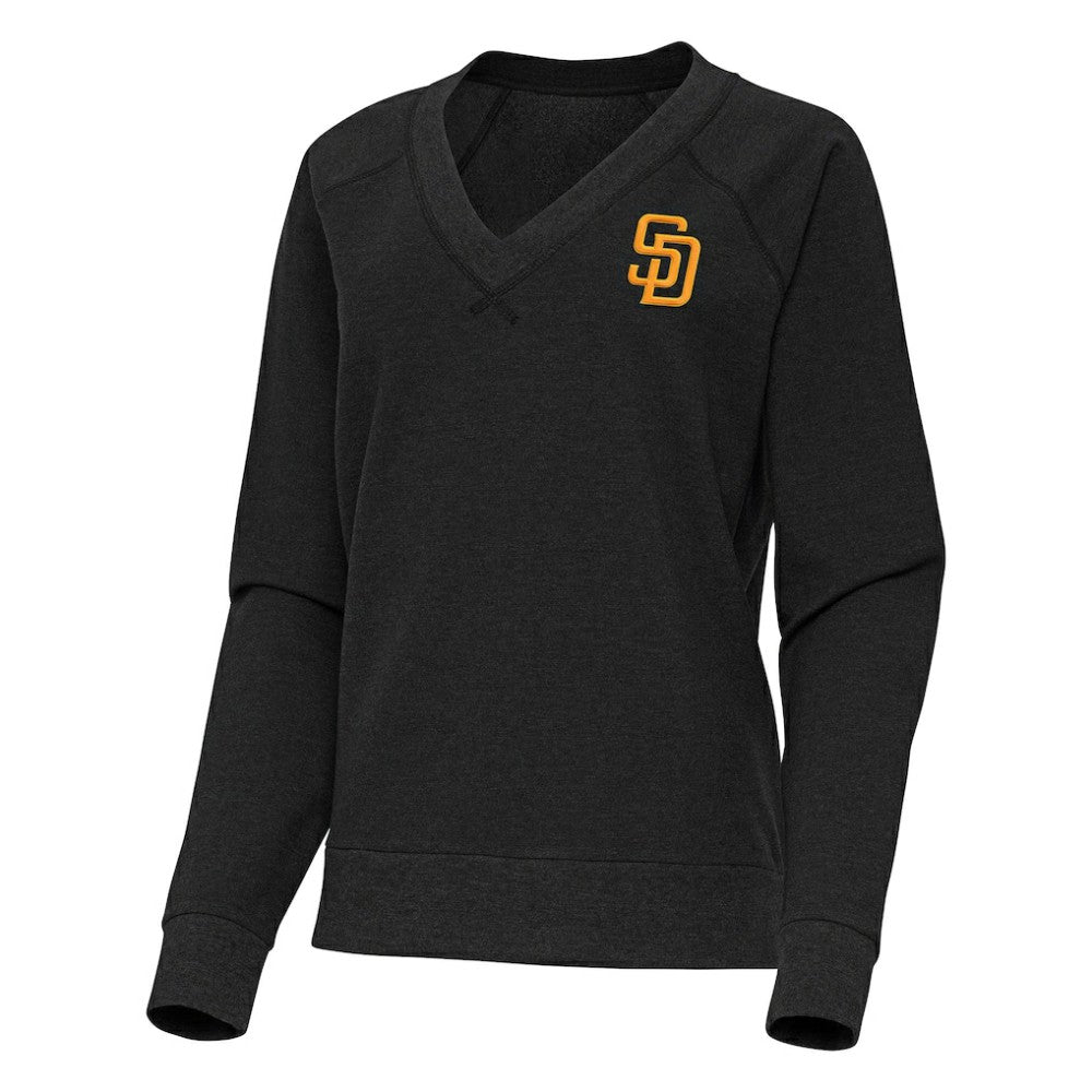 San Diego Padres Antigua Women's Varsity Tri-Blend V-Neck Long Sleeve T-Shirt - MLB