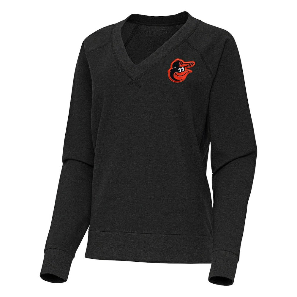 Baltimore Orioles Antigua Women's Varsity Tri-Blend V-Neck Long Sleeve T-Shirt - MLB