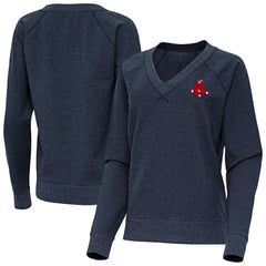 Boston Red Sox Antigua Women's Varsity Tri-Blend V-Neck Long Sleeve T-Shirt - MLB