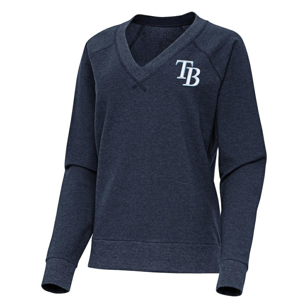 Tampa Bay Rays Antigua Women's Varsity Tri-Blend V-Neck Long Sleeve T-Shirt - MLB