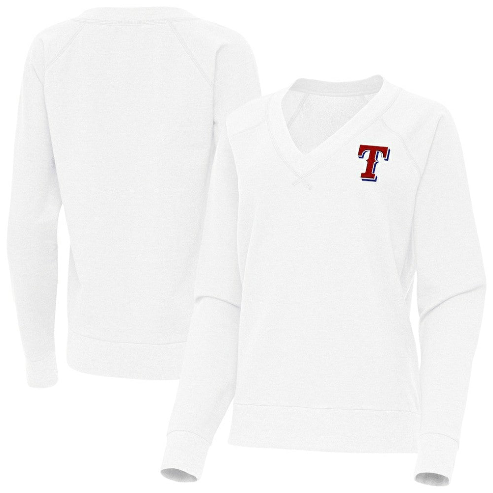 Texas Rangers Antigua Women's Varsity Tri-Blend V-Neck Long Sleeve T-Shirt - MLB