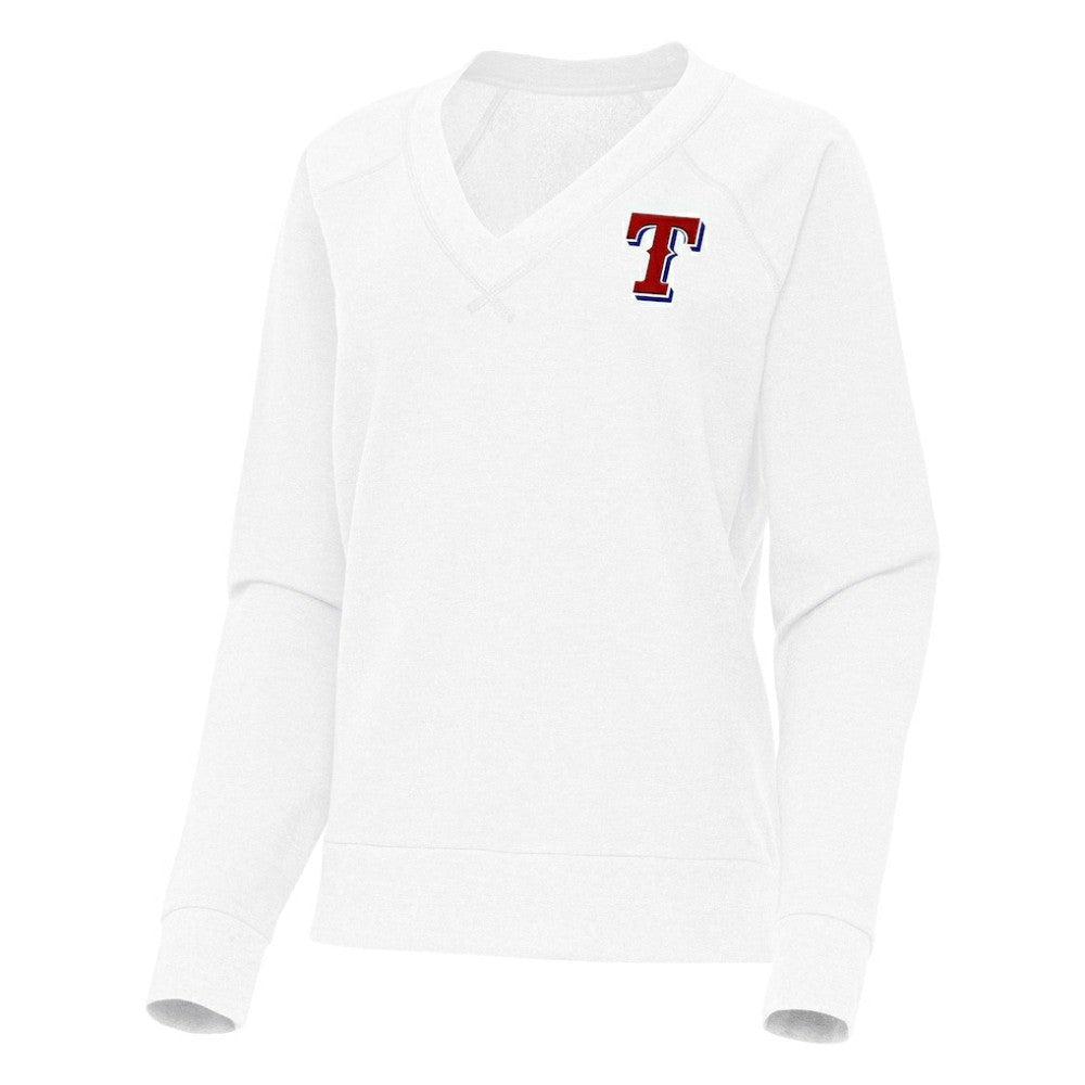 Texas Rangers Antigua Women's Varsity Tri-Blend V-Neck Long Sleeve T-Shirt - MLB