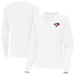 Toronto Blue Jays Antigua Women's Varsity Tri-Blend V-Neck Long Sleeve T-Shirt - MLB