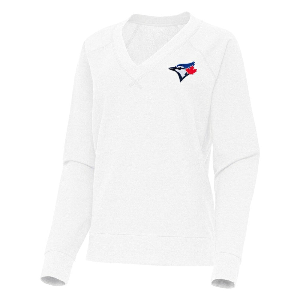 Toronto Blue Jays Antigua Women's Varsity Tri-Blend V-Neck Long Sleeve T-Shirt - MLB