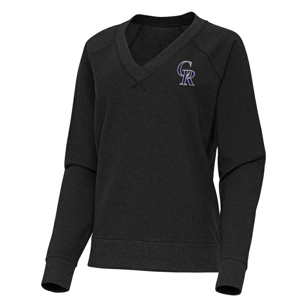Colorado Rockies Antigua Women's Varsity Tri-Blend V-Neck Long Sleeve T-Shirt - MLB