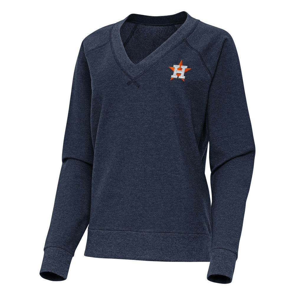 Houston Astros Antigua Women's Varsity Tri-Blend V-Neck Long Sleeve T-Shirt - MLB