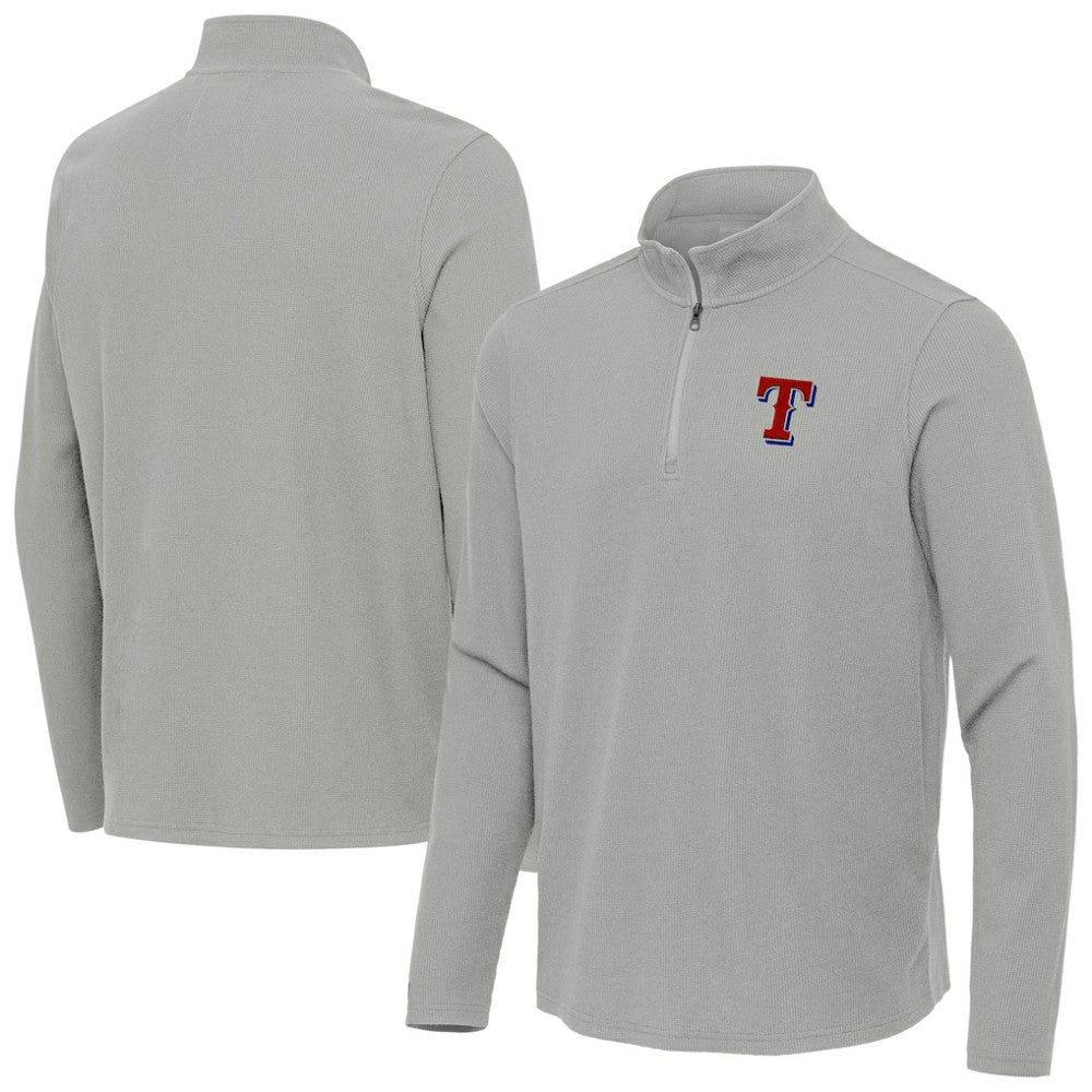 Texas Rangers Antigua Sync Tri-Blend Quarter-Zip Pullover - MLB