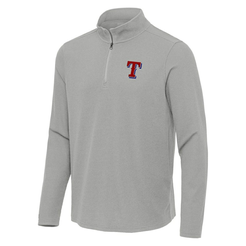 Texas Rangers Antigua Sync Tri-Blend Quarter-Zip Pullover - MLB
