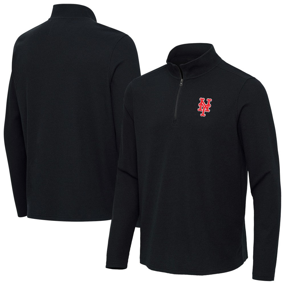 New York Mets Antigua Sync Tri-Blend Quarter-Zip Pullover - MLB