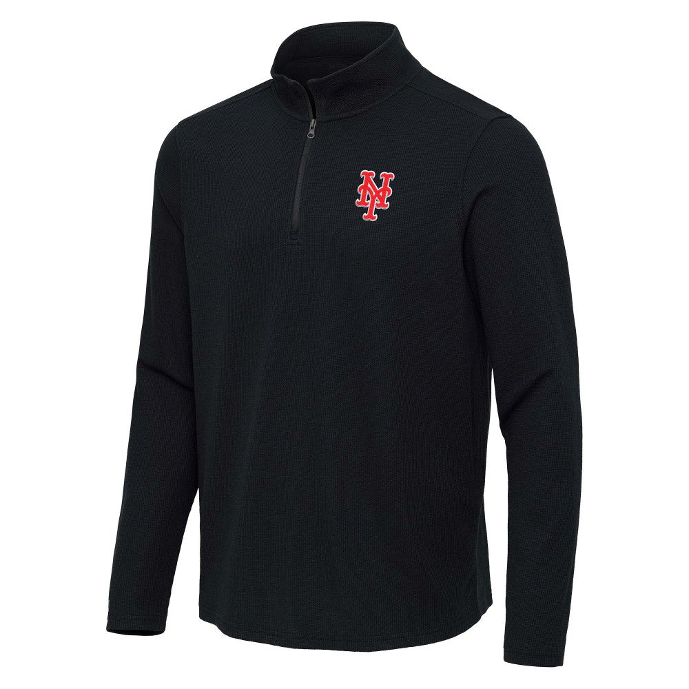 New York Mets Antigua Sync Tri-Blend Quarter-Zip Pullover - MLB