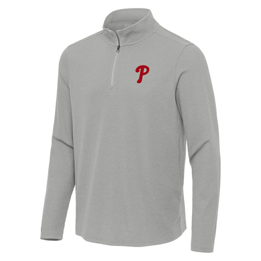 Philadelphia Phillies Antigua Sync Tri-Blend Quarter-Zip Pullover - MLB