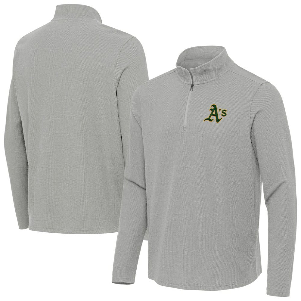 Athletics Antigua Sync Tri-Blend Quarter-Zip Pullover - MLB