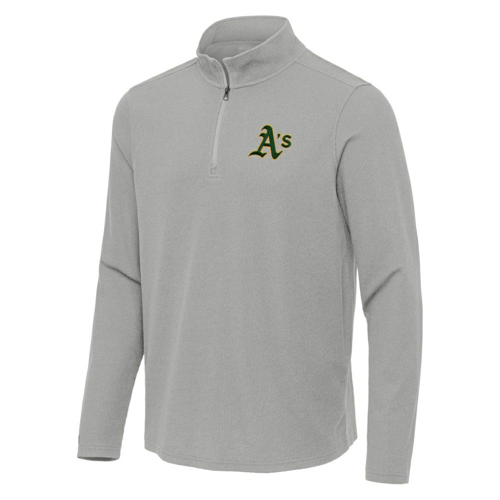 Athletics Antigua Sync Tri-Blend Quarter-Zip Pullover - MLB