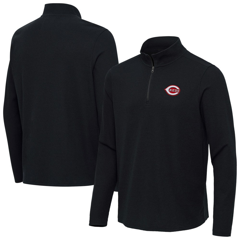 Cincinnati Reds Antigua Sync Tri-Blend Quarter-Zip Pullover - MLB