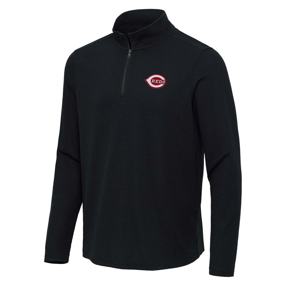 Cincinnati Reds Antigua Sync Tri-Blend Quarter-Zip Pullover - MLB