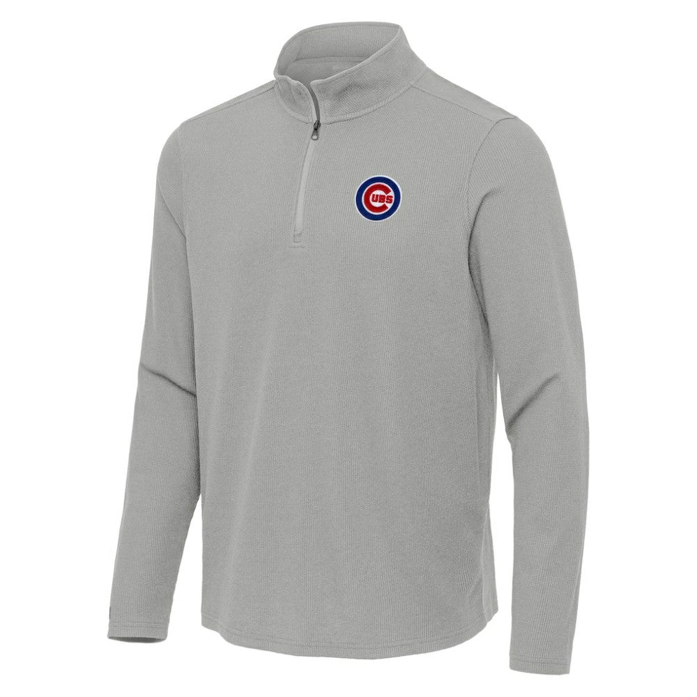 Chicago Cubs Antigua Sync Tri-Blend Quarter-Zip Pullover - MLB