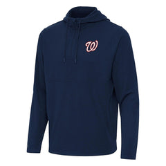 Washington Nationals Antigua Connected Quarter-Zip Pullover Hoodie - MLB