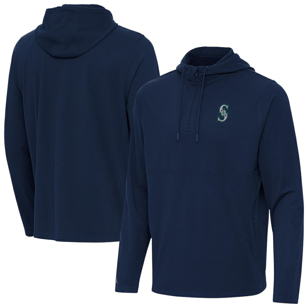 Seattle Mariners Antigua Connected Quarter-Zip Pullover Hoodie - MLB