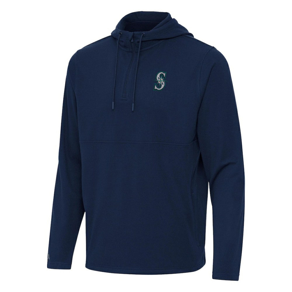 Seattle Mariners Antigua Connected Quarter-Zip Pullover Hoodie - MLB