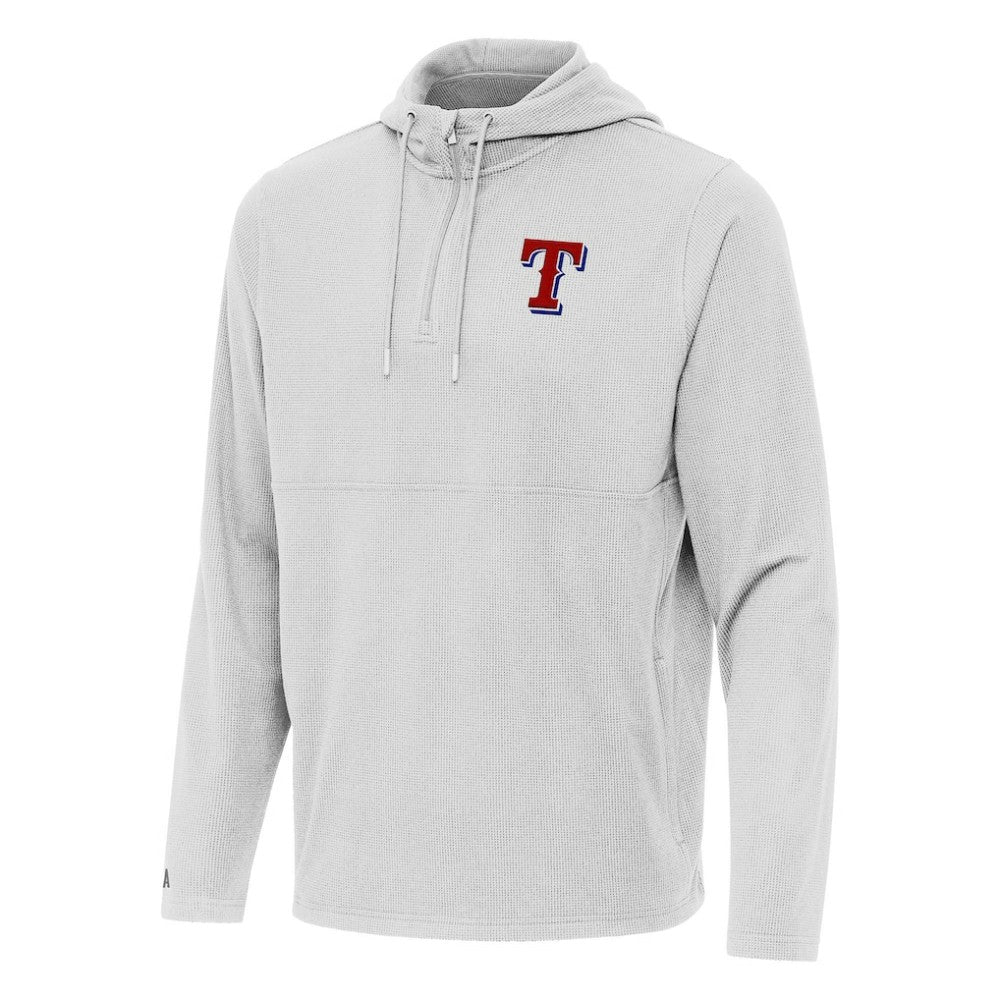 Texas Rangers Antigua Connected Quarter-Zip Pullover Hoodie - MLB