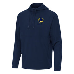 Milwaukee Brewers Antigua Connected Quarter-Zip Pullover Hoodie - MLB