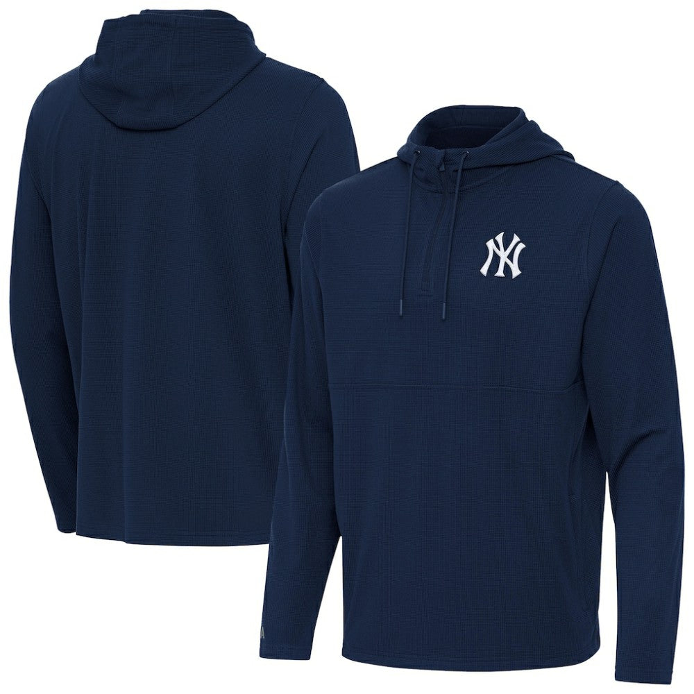 New York Yankees Antigua Connected Quarter-Zip Pullover Hoodie - MLB
