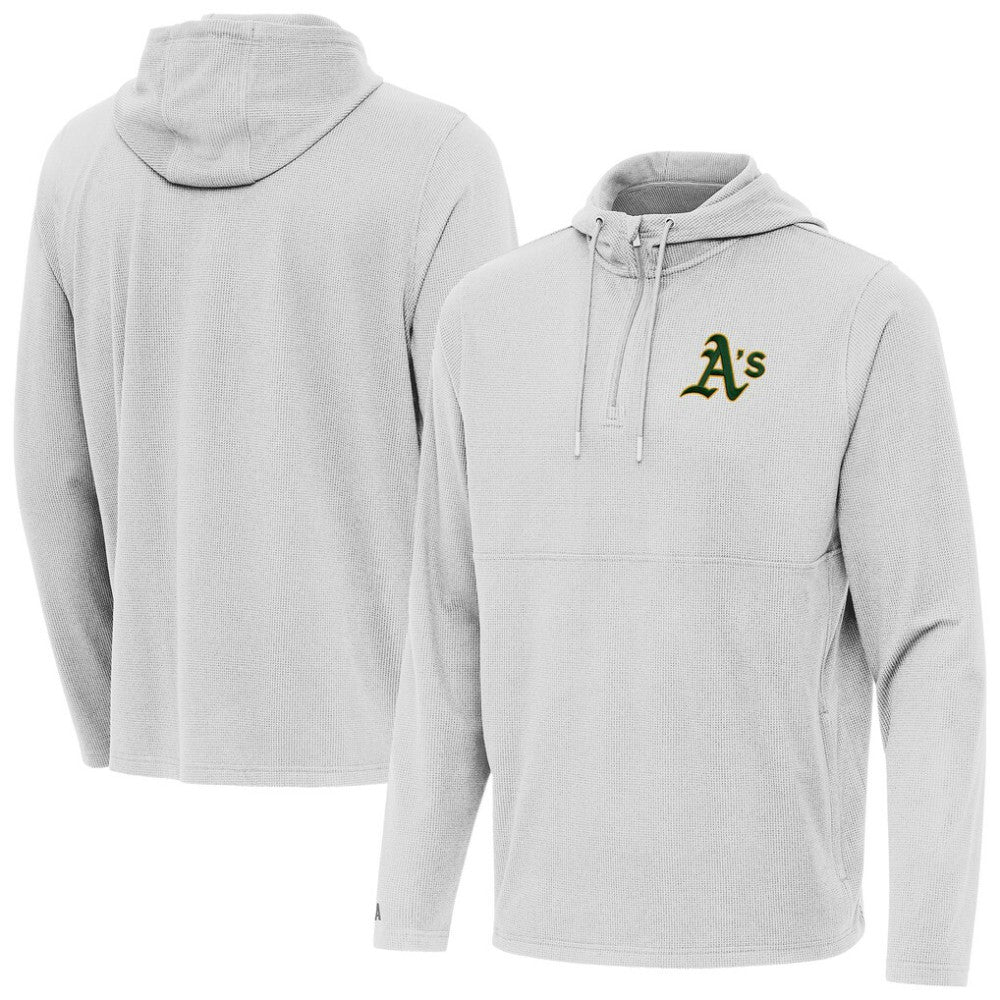 Athletics Antigua Connected Quarter-Zip Pullover Hoodie - MLB