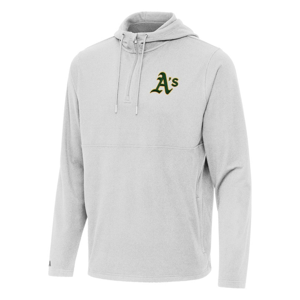 Athletics Antigua Connected Quarter-Zip Pullover Hoodie - MLB