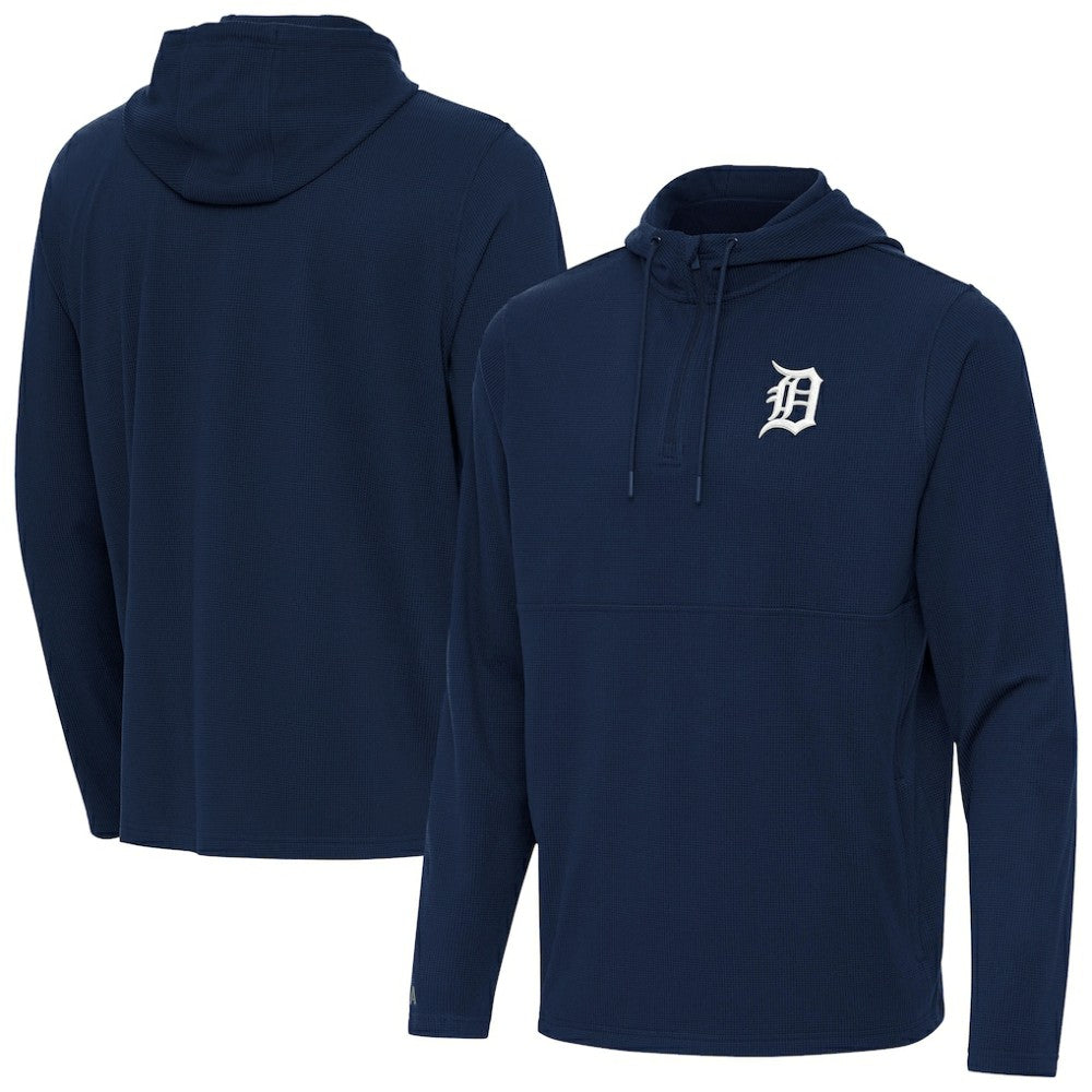 Detroit Tigers Antigua Connected Quarter-Zip Pullover Hoodie - MLB