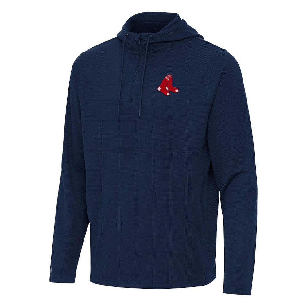 Boston Red Sox Antigua Connected Quarter-Zip Pullover Hoodie - MLB