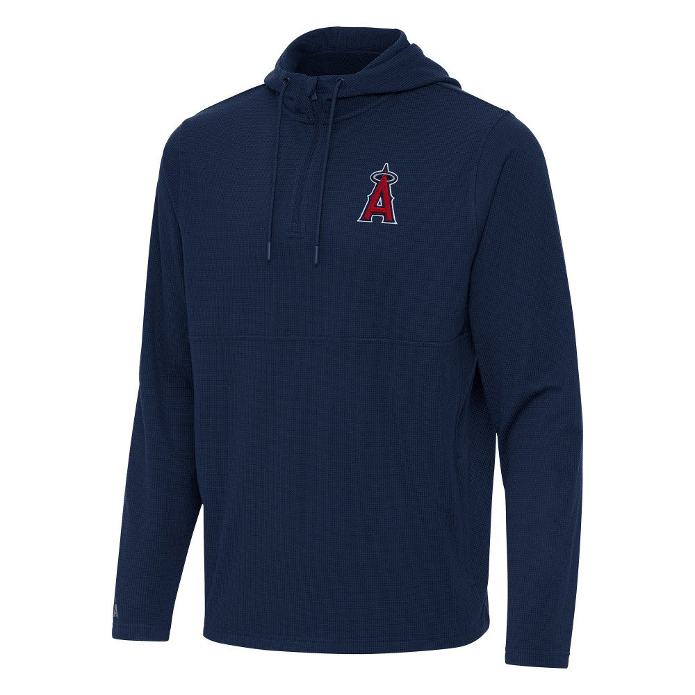 Los Angeles Angels Antigua Connected Quarter-Zip Pullover Hoodie - MLB