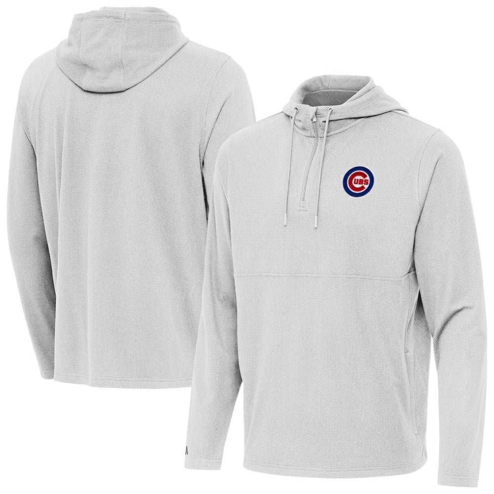 Chicago Cubs Antigua Connected Quarter-Zip Pullover Hoodie - MLB
