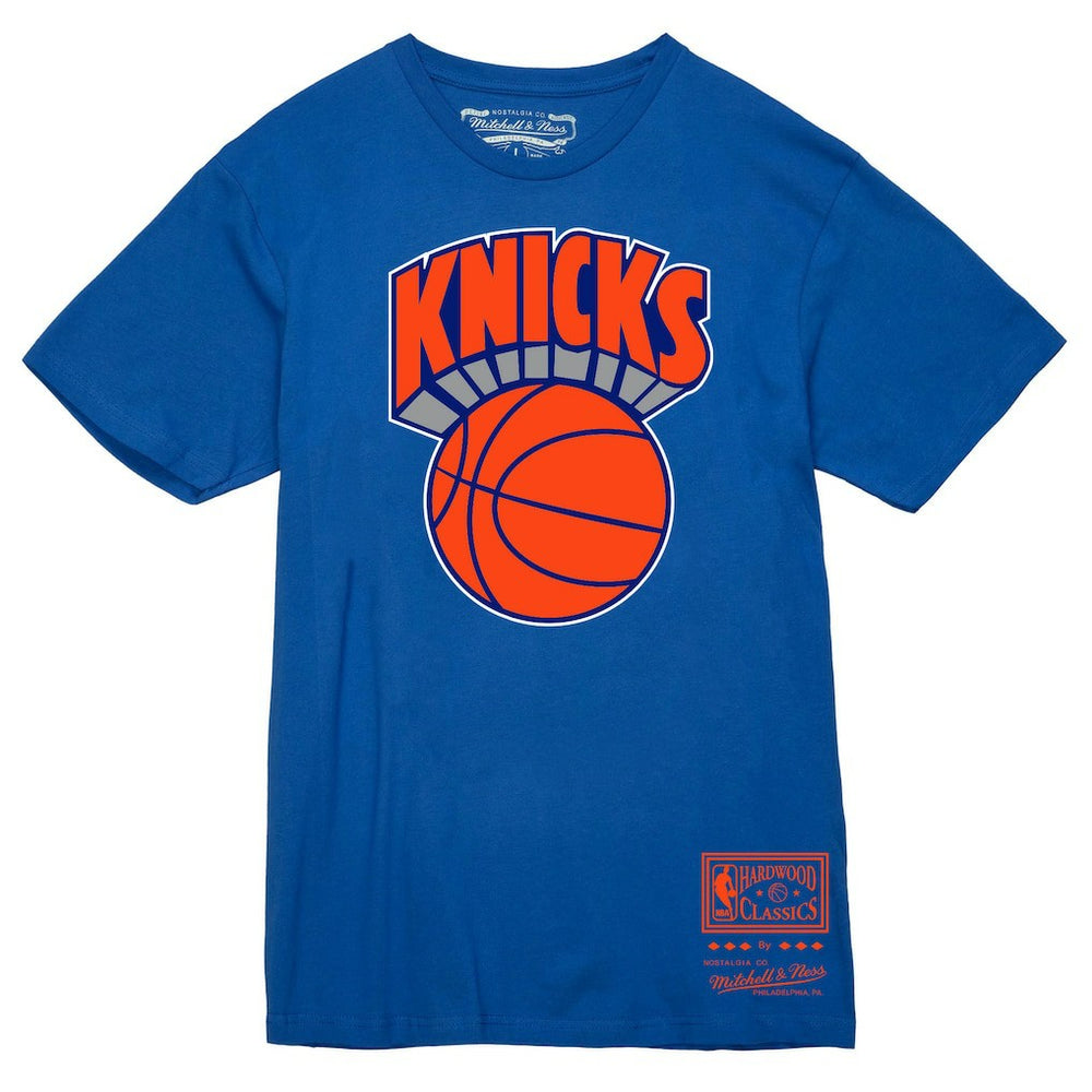 New York Knicks Hardwood Classics Vintage Logo T-Shirt Blue - NBA