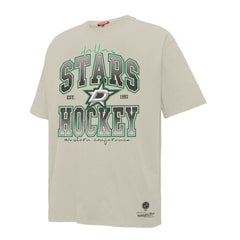 Dallas Stars Mitchell & Ness Women's Dump & Chase Boyfriend T-Shirt - Cream - NHL